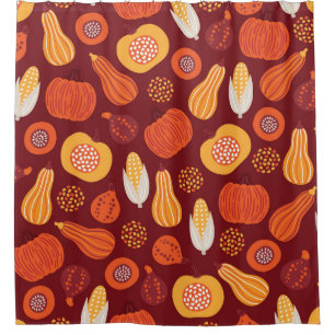 Thanksgiving Pumpkin Brown Seamless Pattern.