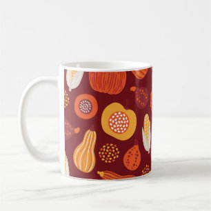 Thanksgiving Pumpkin Brown Seamless Pattern. Coffee Mug
