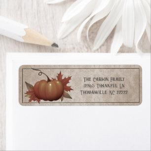 Thanksgiving Pumpkin Damask Label