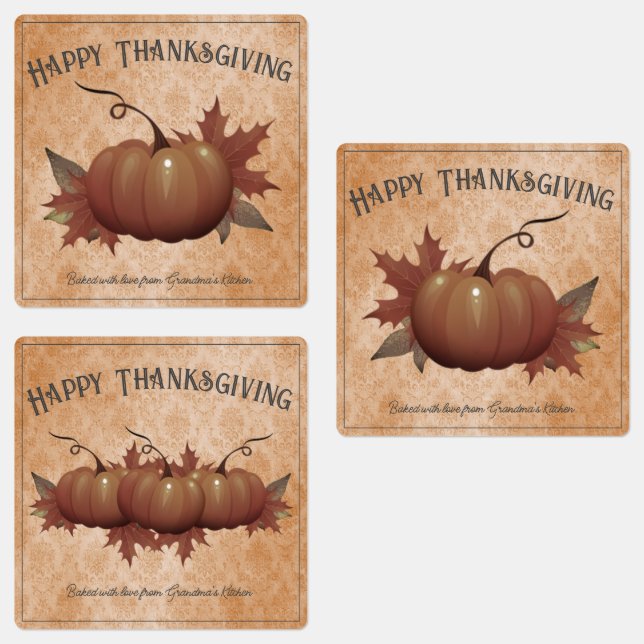 Thanksgiving Pumpkin Damask | Orange (Group)