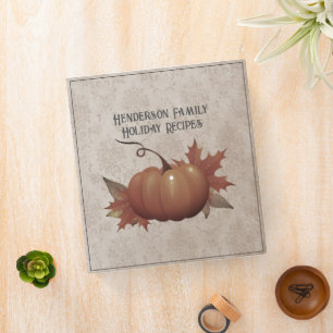 Thanksgiving Pumpkin Damask Recipe Binder