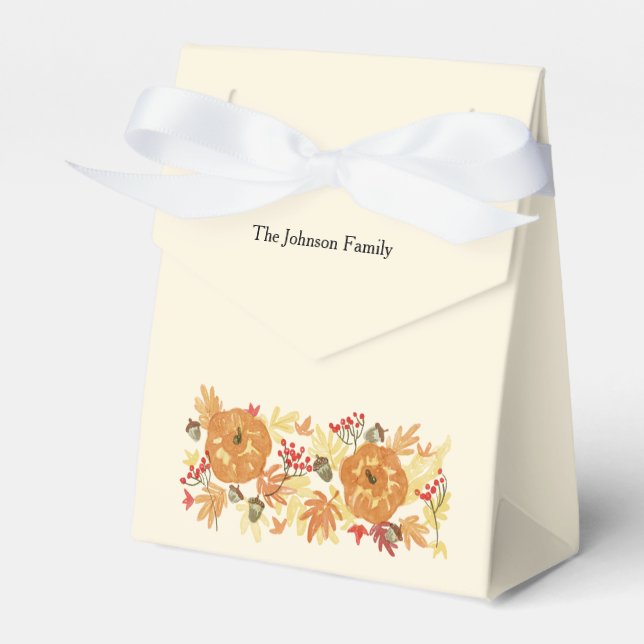 Thanksgiving Pumpkin Dinner Favor Box (Front Side)