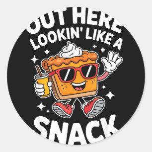 Thanksgiving Pumpkin E Slice Out Here Looking Like Classic Round Sticker
