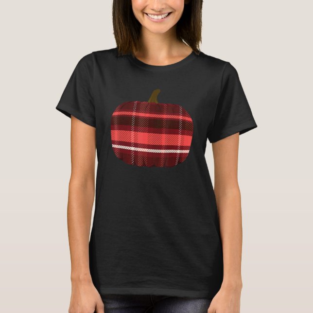 Thanksgiving Pumpkin Flannel T-Shirt (Front)