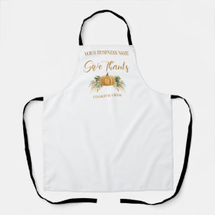 Thanksgiving Pumpkin Give Thanks Business Name Apron