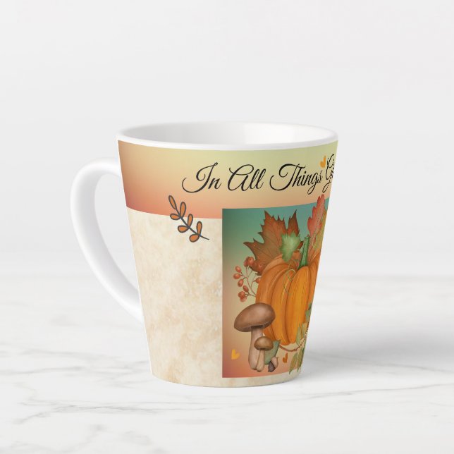 Thanksgiving Pumpkin Latte Mug (Left Angle)