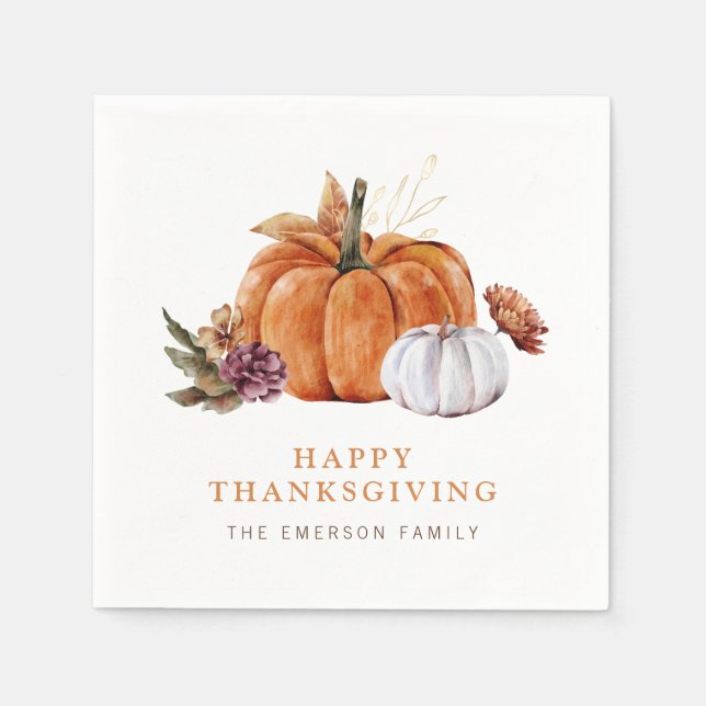 Thanksgiving Pumpkin Napkins (Front)