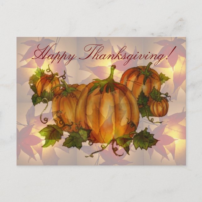THANKSGIVING PUMPKIN PATCH by SHARON SHARPE Holiday Postcard (Front)