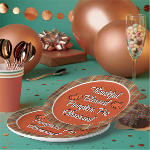Thanksgiving Pumpkin Pie Dessert  Paper Plate