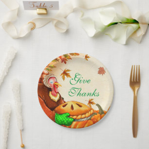 Thanksgiving Pumpkin Pie Paper Plate