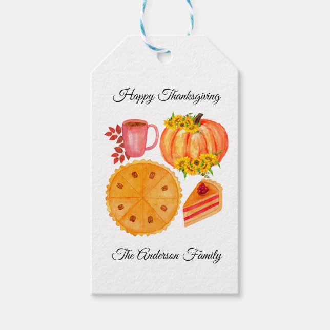 Thanksgiving Pumpkin Pie Spice Latte Gift Tag (Front)