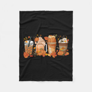 Thanksgiving Pumpkin Spice Coffee Fall Autumn Seas Fleece Blanket