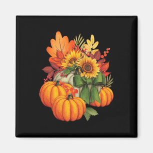 Thanksgiving Pumpkin Sunflower Fall Autumn Holiday Magnet