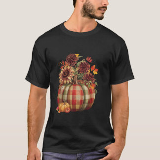 Thanksgiving Pumpkin Sunflower Fall Autumn Holiday T-Shirt