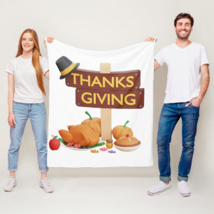 Thanksgiving Pumpkin Throw Blanket