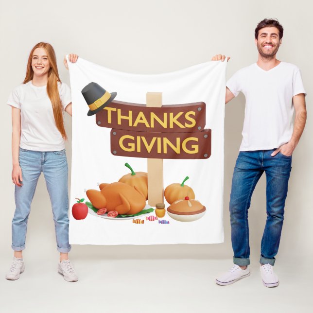 Thanksgiving Pumpkin Throw Blanket (In Situ)
