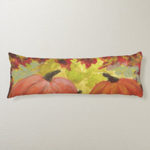 Thanksgiving Pumpkins #2 Fall Autumn Leaves Body Pillow