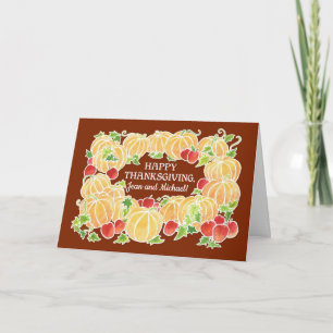 Thanksgiving Pumpkins and Apples Holiday Card