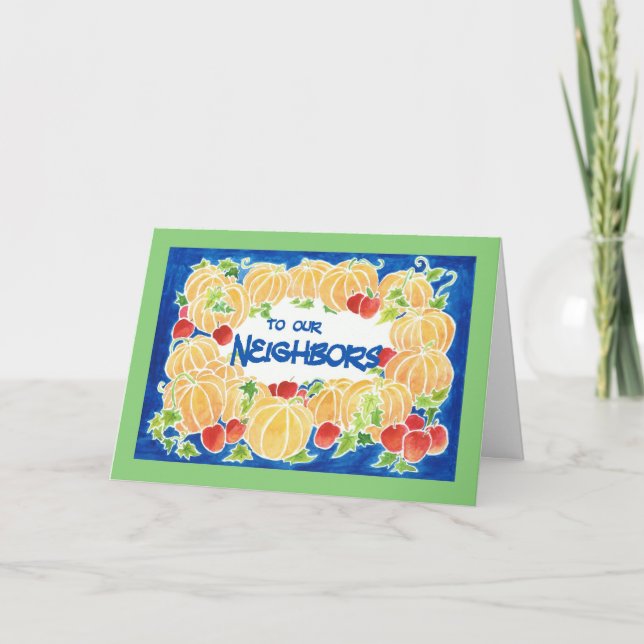 Thanksgiving Pumpkins Card for Neighbours (Front)