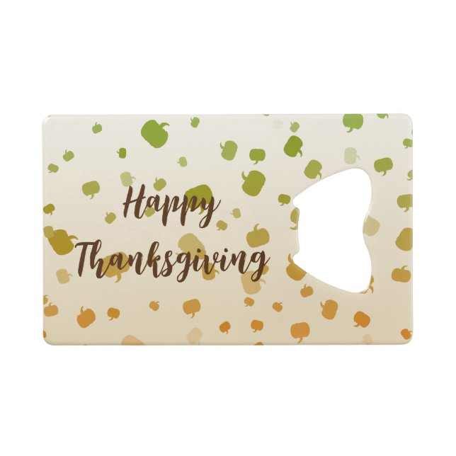 Thanksgiving Pumpkins Credit Card Bottle Opener (Front (Horizontal))
