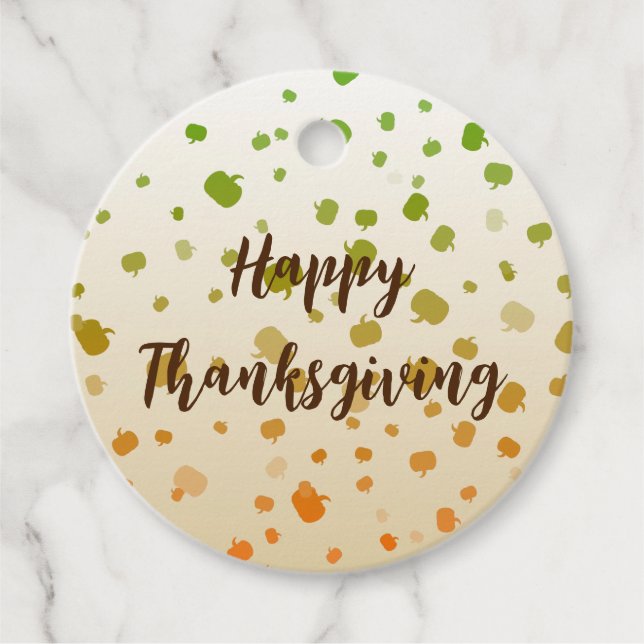 Thanksgiving Pumpkins Favour Tags (Front)