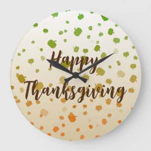 Thanksgiving Pumpkins Large Clock