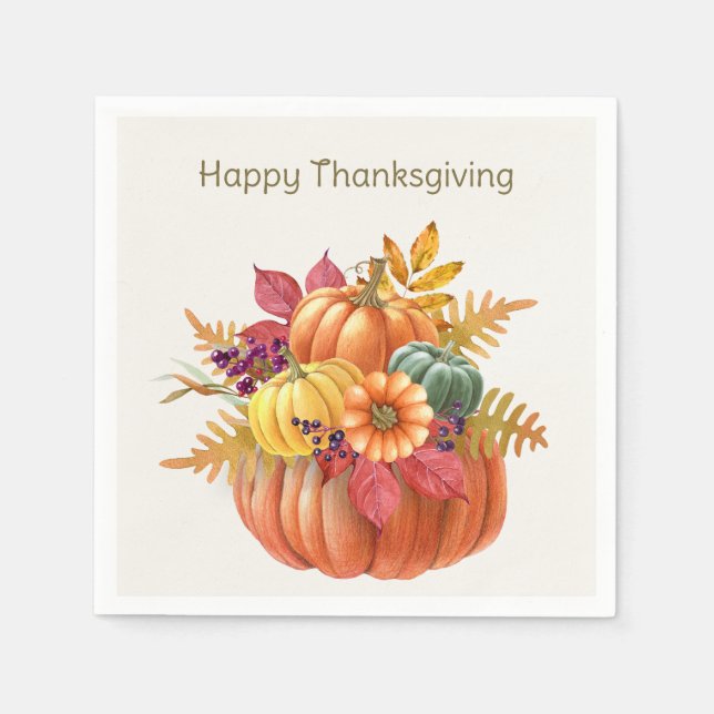 Thanksgiving Pumpkins Napkin (Front)