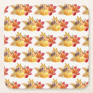 Thanksgiving Pumpkins Paper Coaster