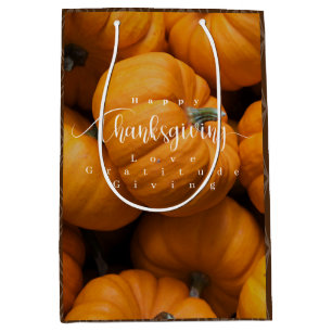Thanksgiving Pumpkins Photo  Medium Gift Bag