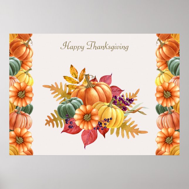 Thanksgiving Pumpkins Poster (Front)