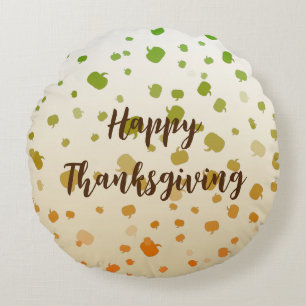 Thanksgiving Pumpkins Round Pillow