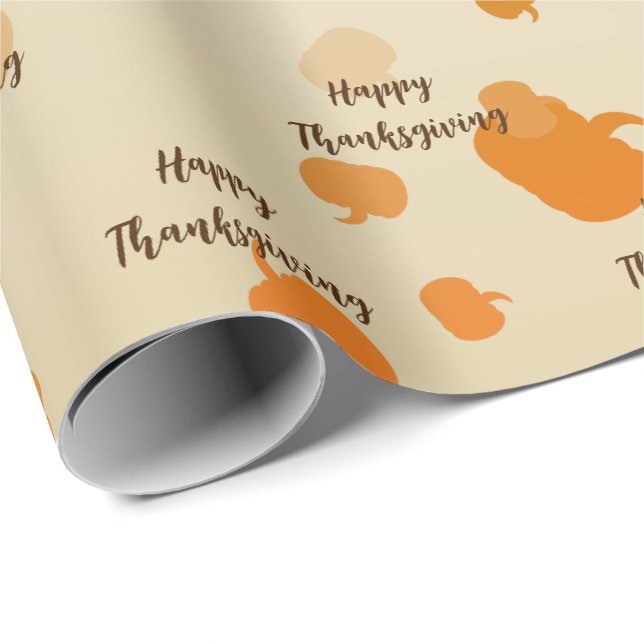 Thanksgiving Pumpkins Wrapping Paper (Roll Corner)