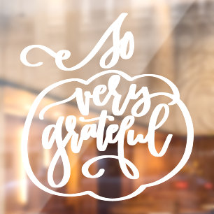 Thanksgiving Quote and Pumpkin Window Decal