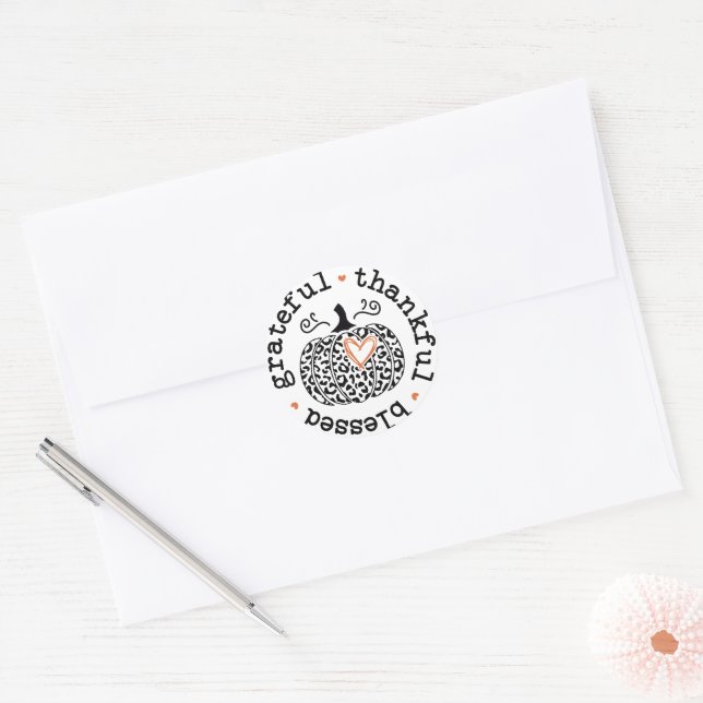 Thanksgiving Quote Classic Round Sticker (Envelope)