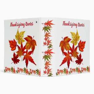 Thanksgiving Quotes Maple Leaves Book Binder