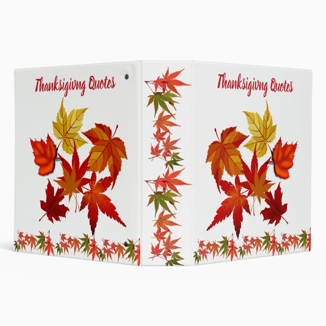 Thanksgiving Quotes Maple Leaves Book Binder (Background)