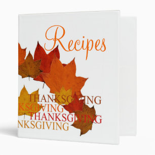 Thanksgiving Recipe binder