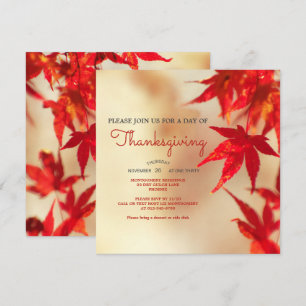 Thanksgiving Red Autumn Leaves Border Template
