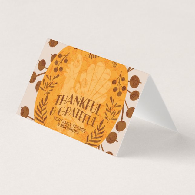 Thanksgiving Remerciements Turquie Citrouille cart (Front)