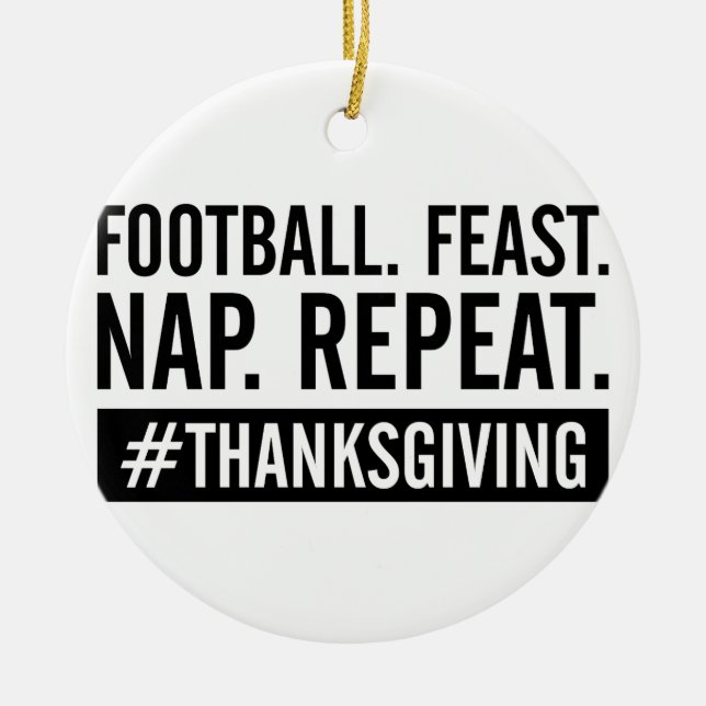 Thanksgiving Repeat Ceramic Ornament (Front)