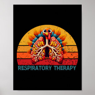 Thanksgiving Respiratory Therapy Vintage Fall Autu Poster
