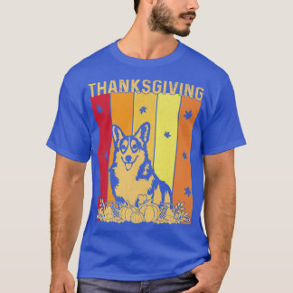 Thanksgiving Retro Corgi Dog Matching Family Pajam T-Shirt