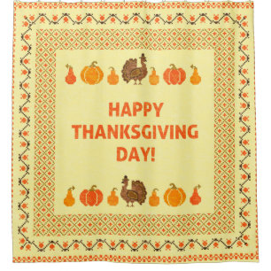 Thanksgiving: retro embroidered card design.