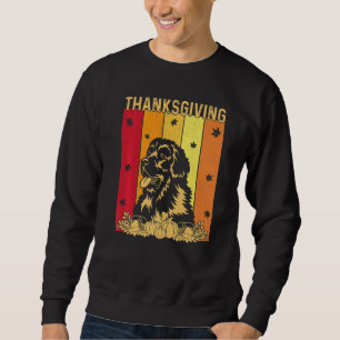 Thanksgiving Retro Newfoundland Dog Matching Famil Sweatshirt