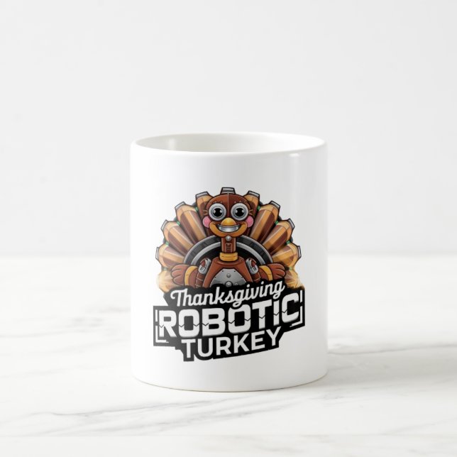 THANKSGIVING ROBOTIC TURKEY COFFEE MUG (Center)