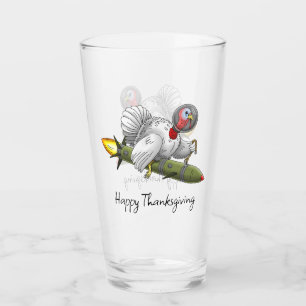 Thanksgiving Rocket Turkey Glass
