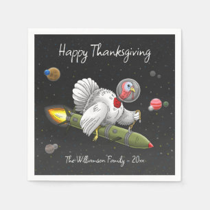 Thanksgiving Rocket Turkey Napkin