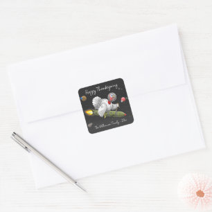 Thanksgiving Rocket Turkey Square Sticker