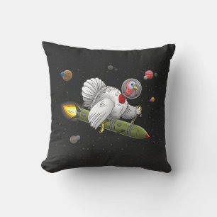 Thanksgiving Rocket Turkey Throw Pillow