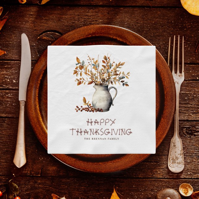 Thanksgiving Rustic Friendsgiving Dinner Fall Napkin (Thanksgiving Rustic Friendsgiving Dinner Fall Napkins)